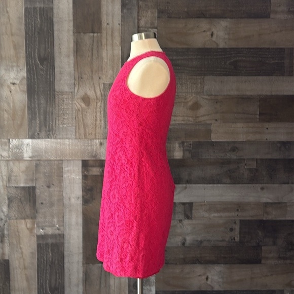 J.Crew hot pink lace sheath dress size 4 Barbiecore feminine cocktail party - Picture 7 of 11